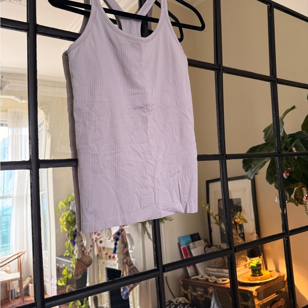 Lululemon Athletica White Ribbed Tank Top